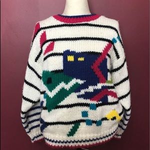 Vintage geometric print sweater